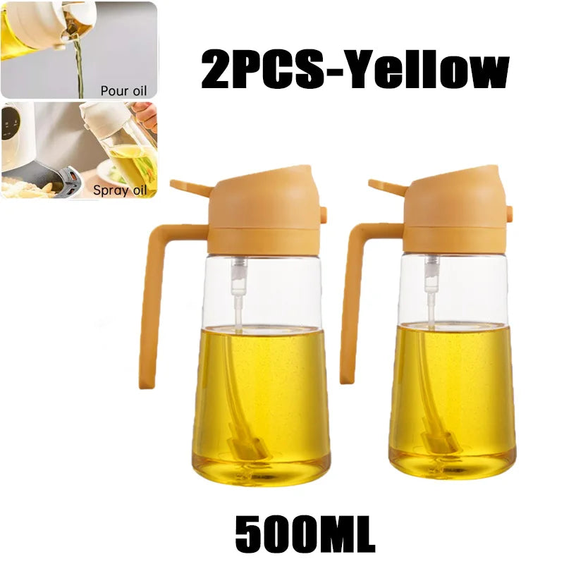 200/300/500ml Oil Spray Bottle BBQ Cooking Olive Oil Sprayer Plastic Baking Oil Spray Empty Bottle Vinegar Bottle Or  Oil brush