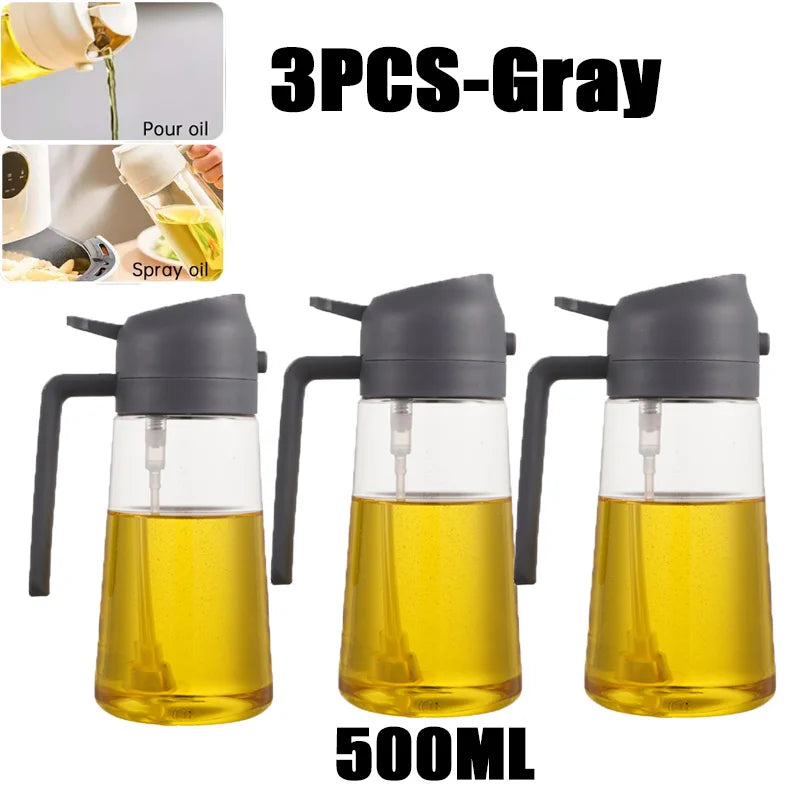 200/300/500ml Oil Spray Bottle BBQ Cooking Olive Oil Sprayer Plastic Baking Oil Spray Empty Bottle Vinegar Bottle Or  Oil brush
